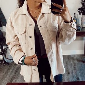 Small Tan Corduroy Jacket - SHEIN
